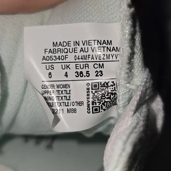 Converse All Star Mint Green Canvas Shoes - Picture 2 of 7